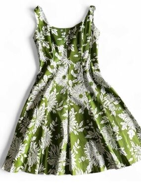 Vintage Jones Studio green white floral fit flare sundress - retro cottagecore